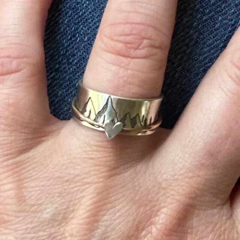 Vintage Mountain Peak Fidget Ring