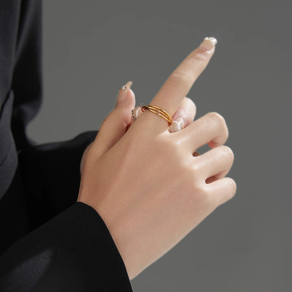 Braided Interlocked Three-in-One | Stainless Steel Fidget Ring