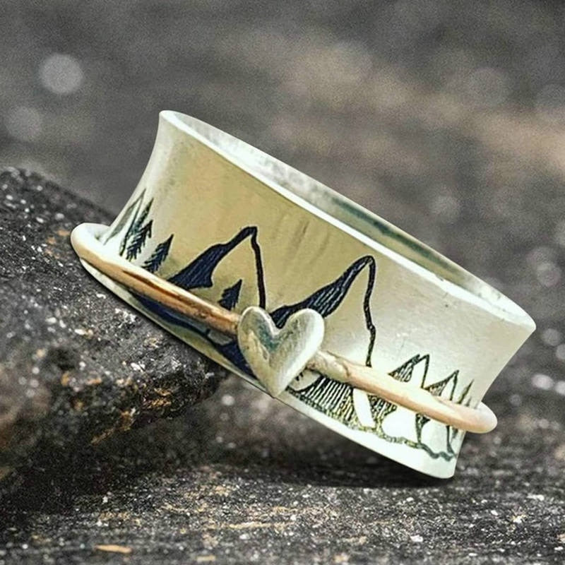 Vintage Mountain Peak Fidget Ring