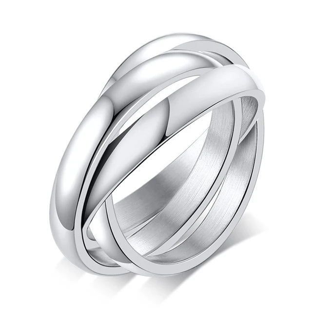 Braided Interlocked Three-in-One | Stainless Steel Fidget Ring