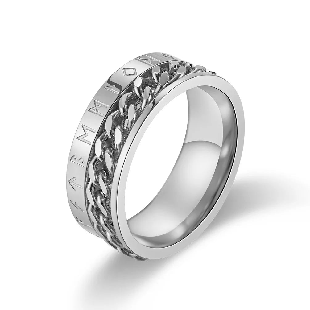 Roman Numerals Fidget Ring | Stainless Steel