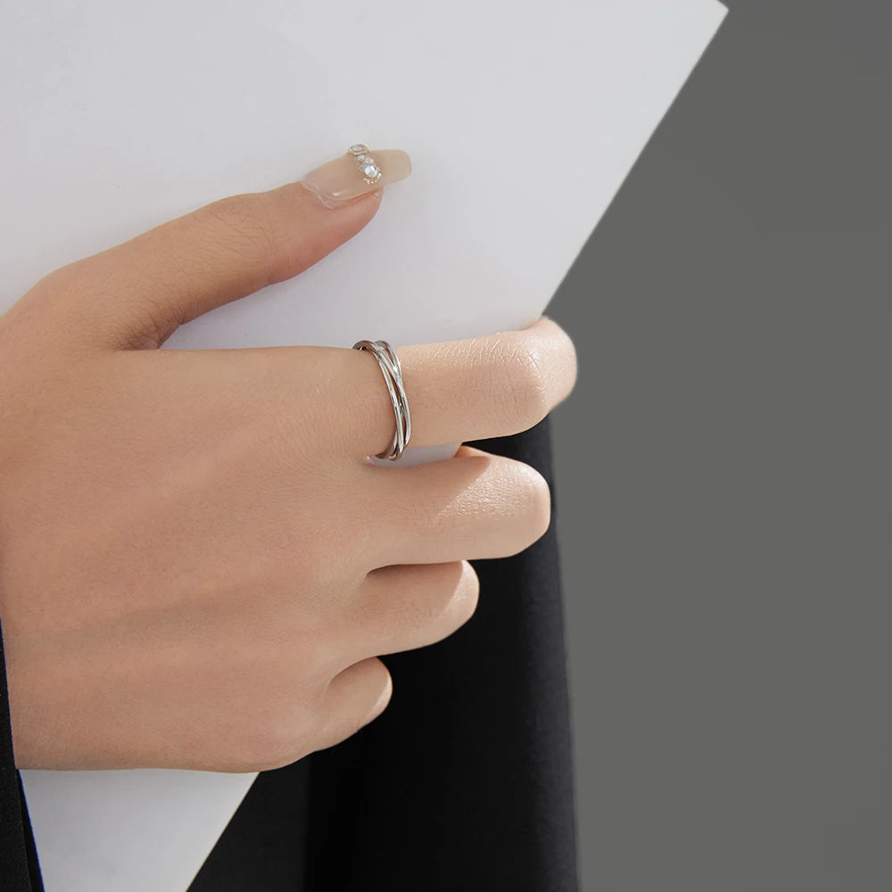 Braided Interlocked Three-in-One | Stainless Steel Fidget Ring