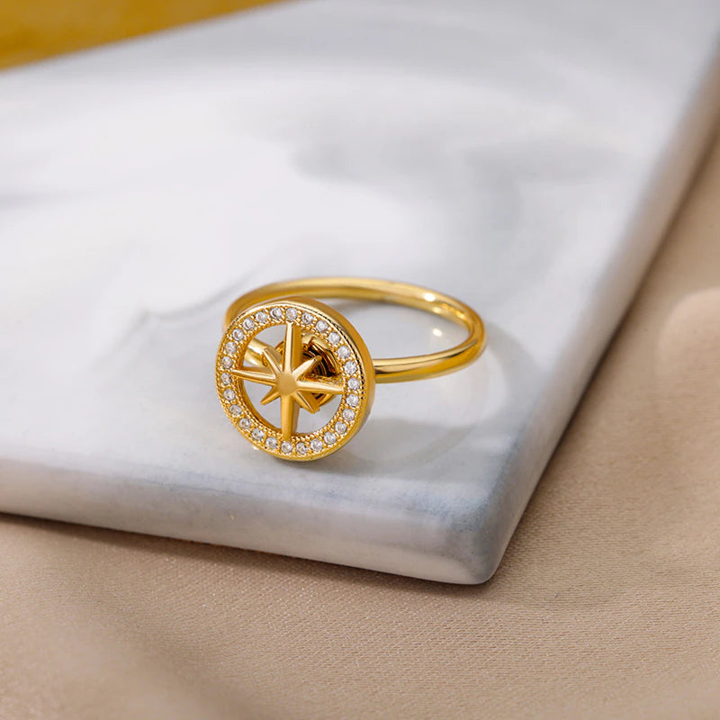 North Star Anxiety Fidget Ring - Adjustable
