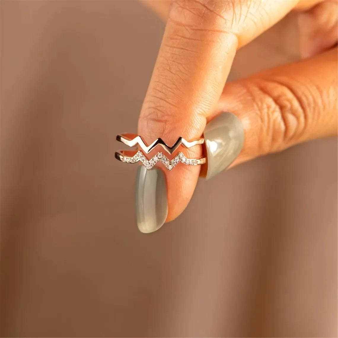 To My Daughter - Double Wave Ring Set