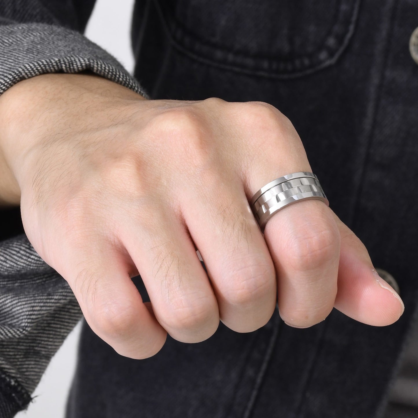 Steel Gear Fidget Ring