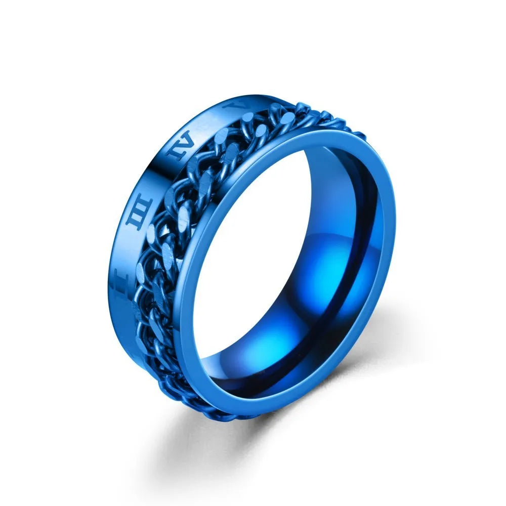 Roman Numerals Fidget Ring | Stainless Steel