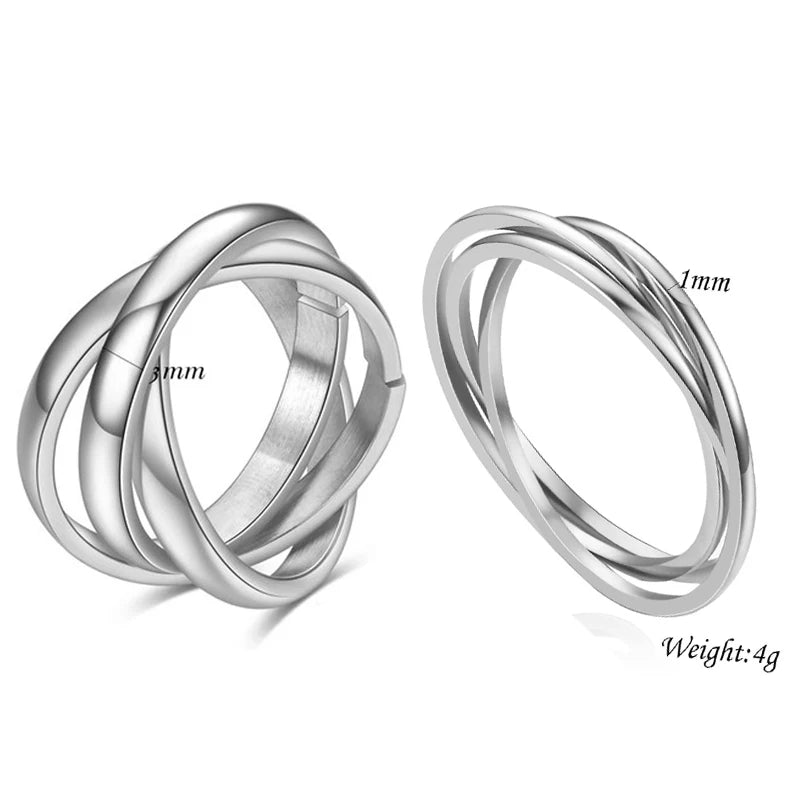 Braided Interlocked Three-in-One | Stainless Steel Fidget Ring