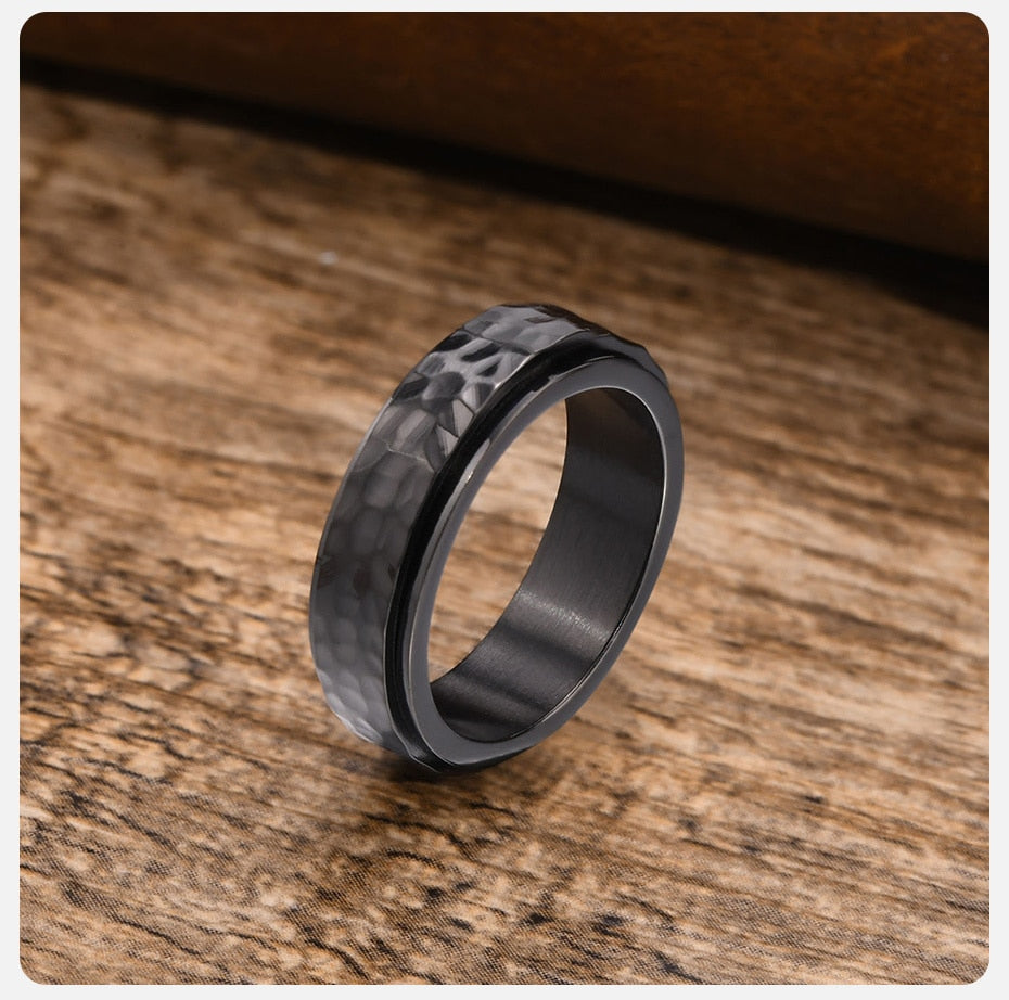 Hammered Steel Fidget Ring