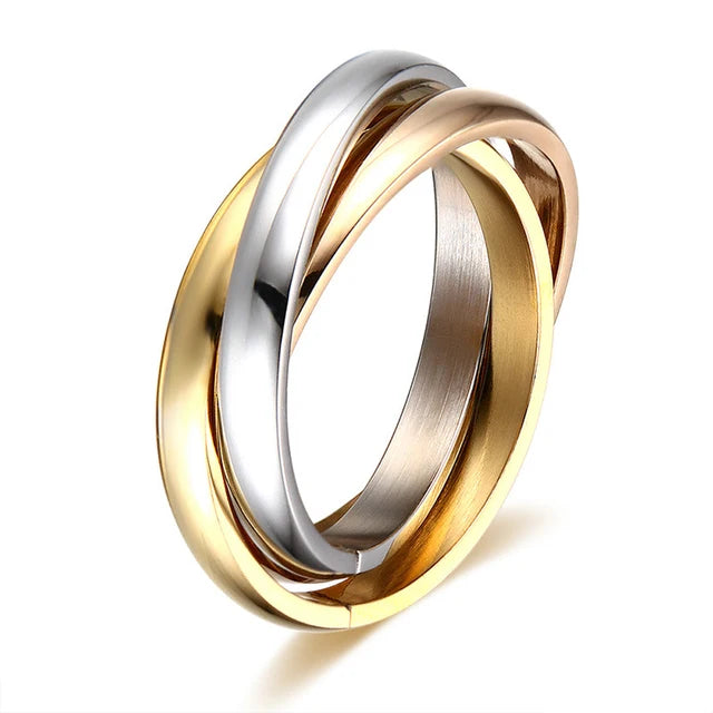 Braided Interlocked Three-in-One | Stainless Steel Fidget Ring
