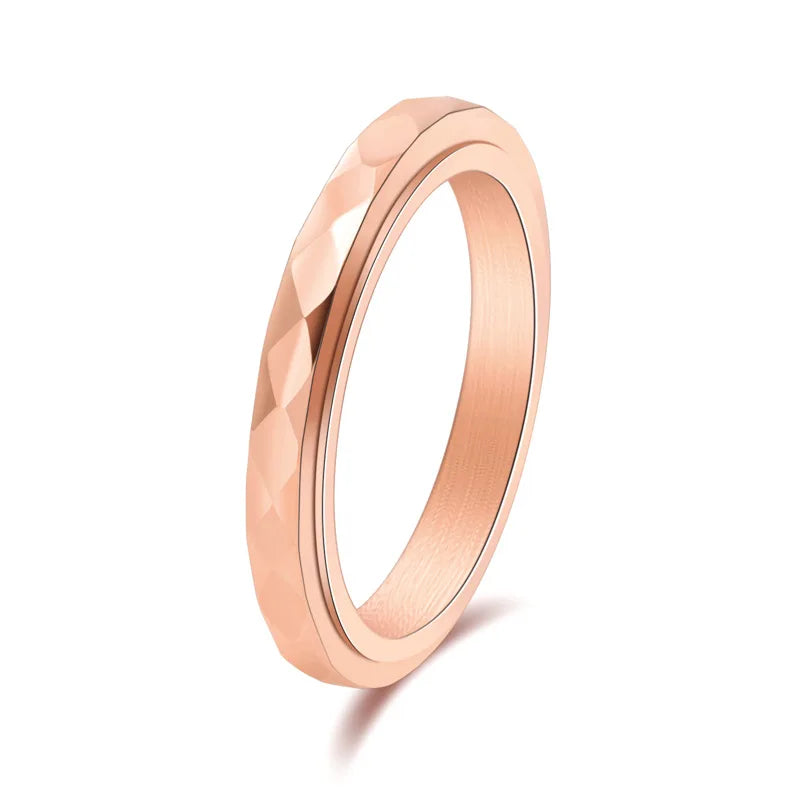 Thin Faceted Spinner | Stainless Steel Fidget Ring