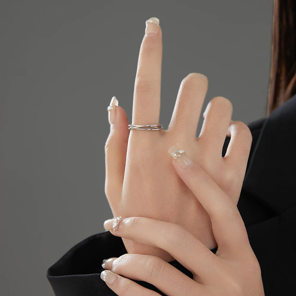 Braided Interlocked Three-in-One | Stainless Steel Fidget Ring