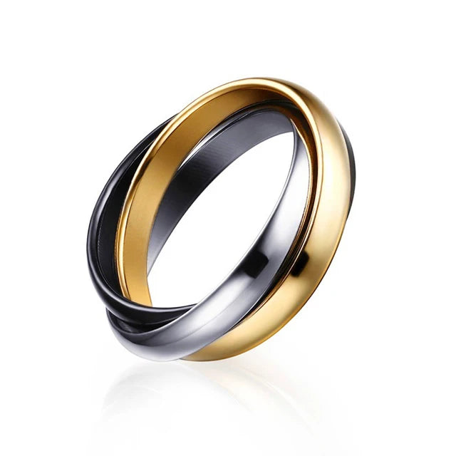 Braided Interlocked Three-in-One | Stainless Steel Fidget Ring