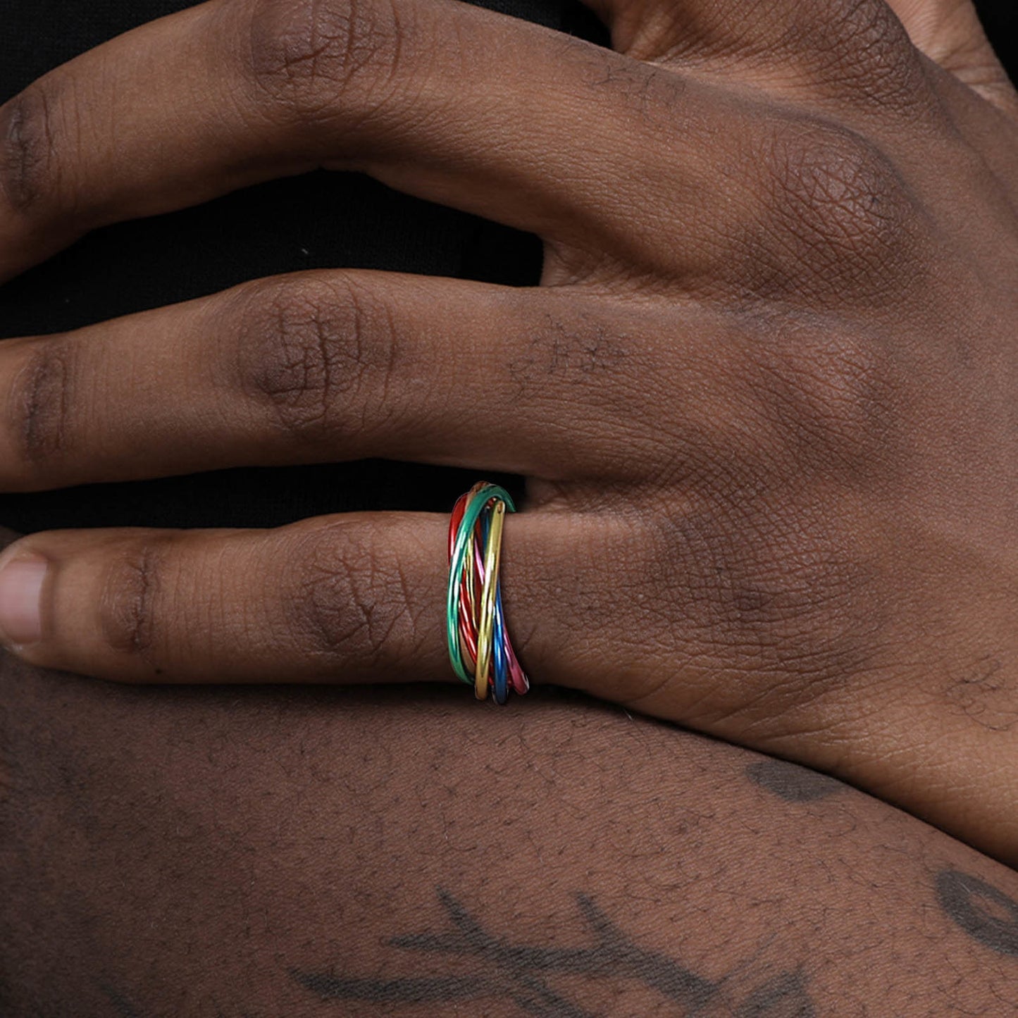 Rolling Rainbow Fidget Ring