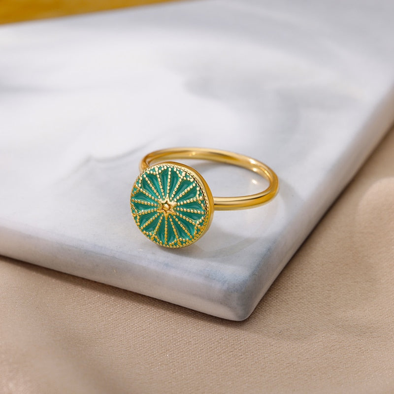 Teal Star Fidget Ring