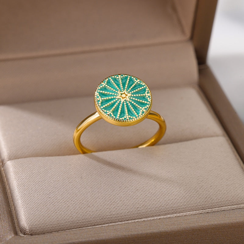 Teal Star Fidget Ring