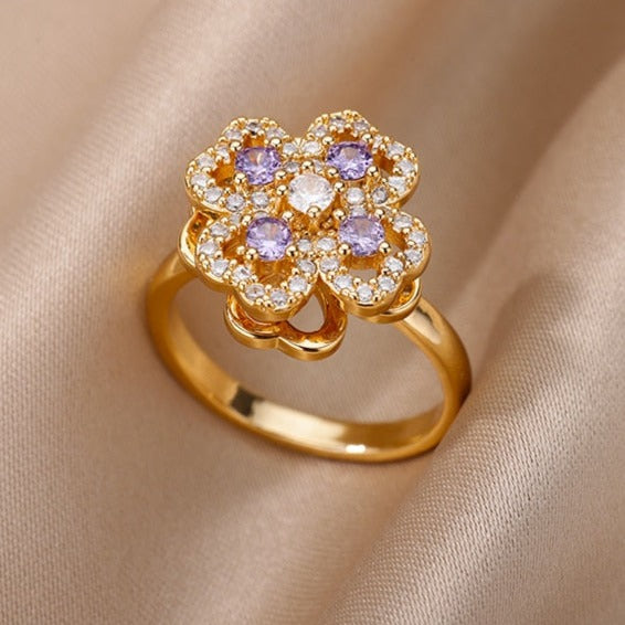 Lucky Clover Anxiety Fidget Ring