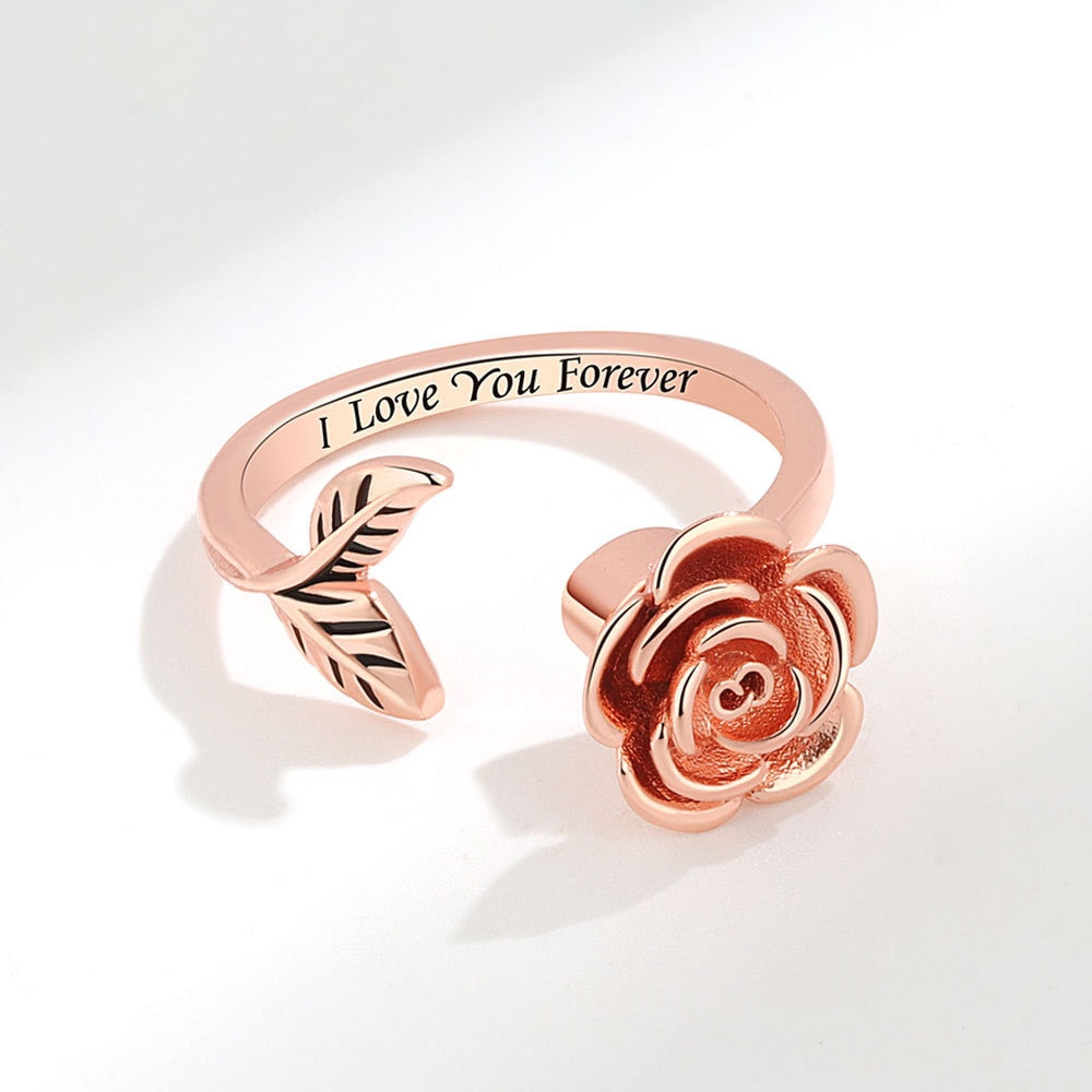 Rose Anxiety Fidget Ring - Adjustable