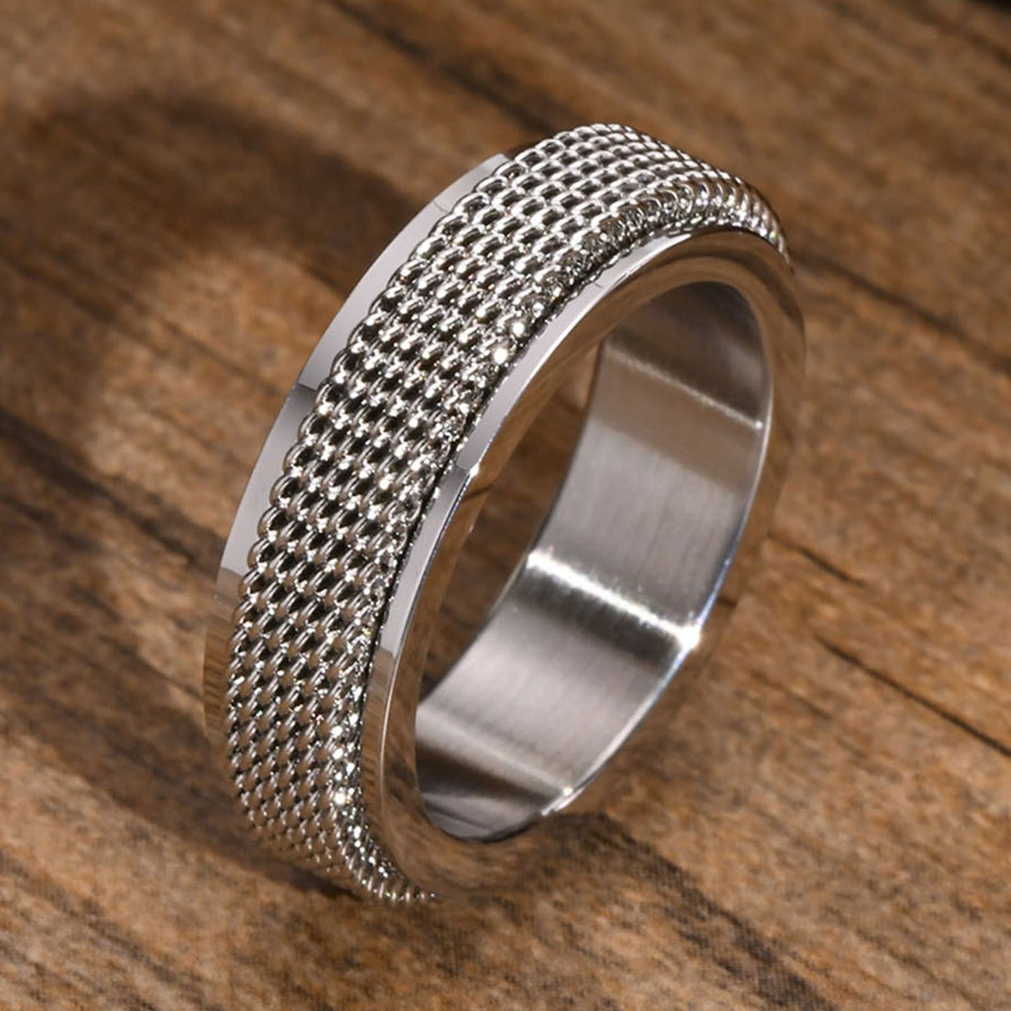 Steel Mesh Fidget Ring
