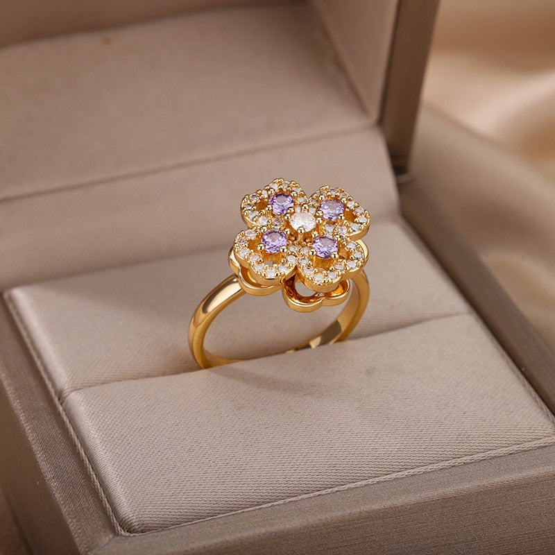 Lucky Clover Anxiety Fidget Ring