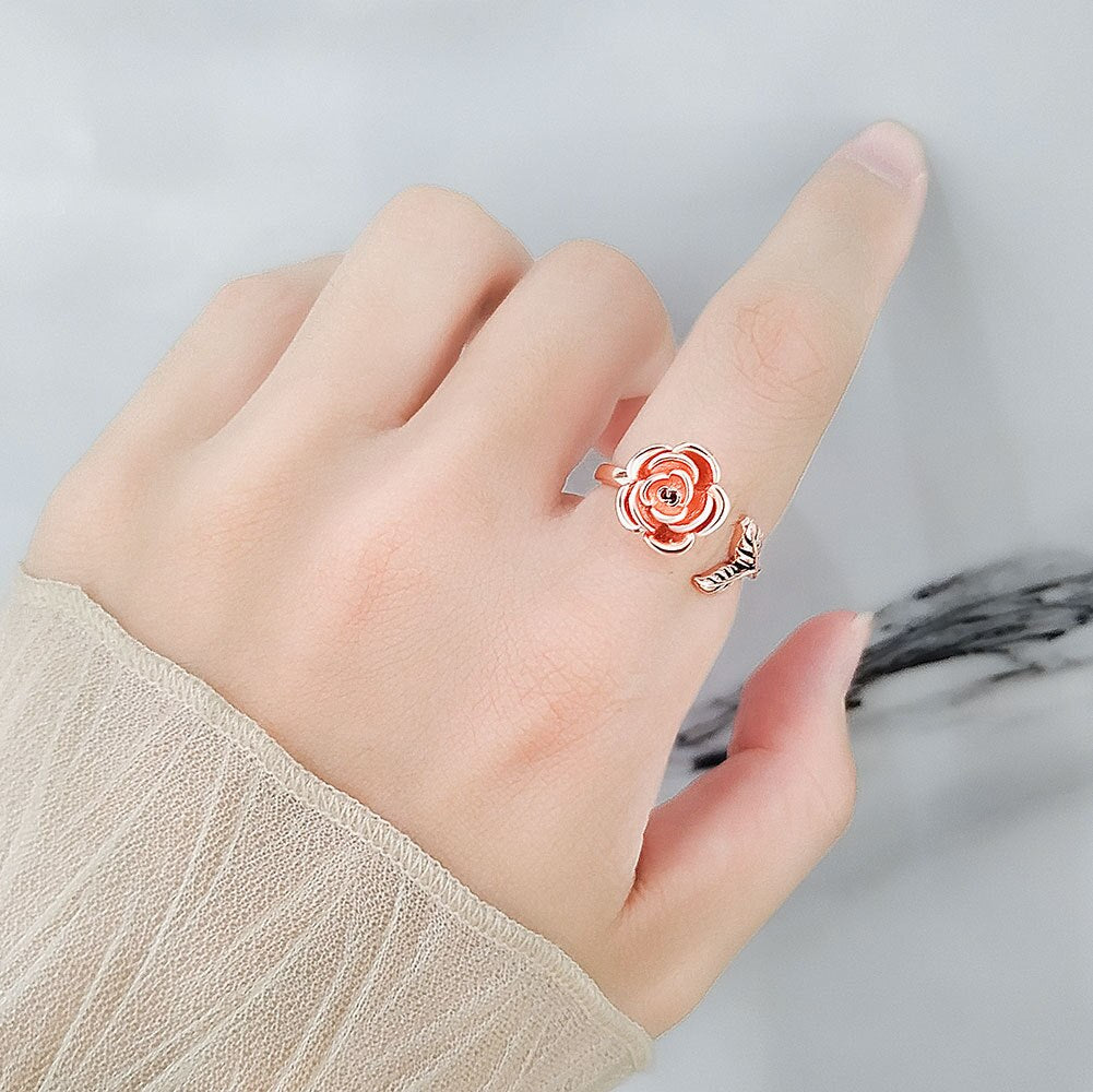 Rose Anxiety Fidget Ring - Adjustable