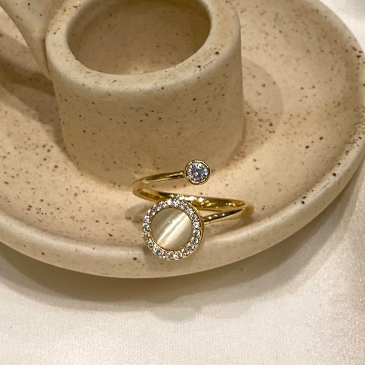 Spinning Opal Anxiety Ring