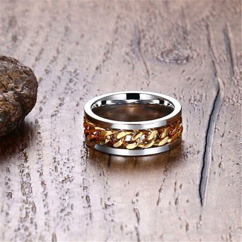 Chain Spinning Ring - Sterling Silver