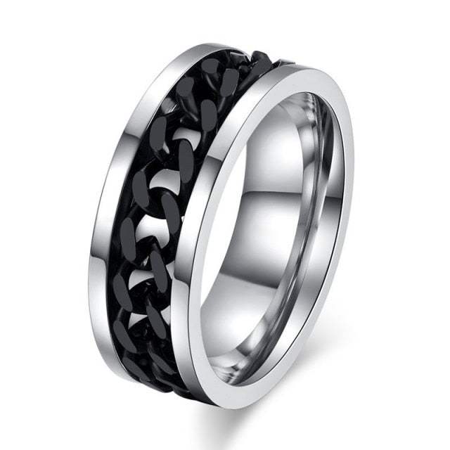 Chain Spinning Ring - Sterling Silver