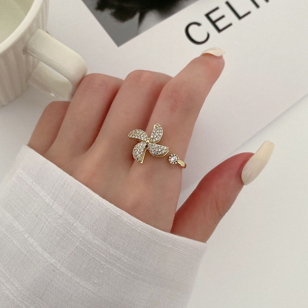 Windmill Sterling Silver Fidget Ring - Adjustable