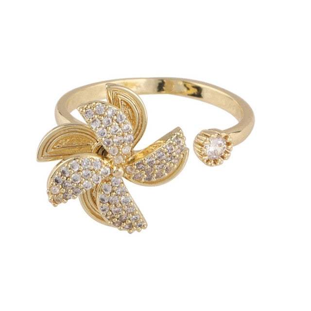 Windmill Sterling Silver Fidget Ring - Adjustable