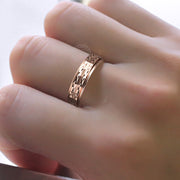 Carved Rose Gold Fidget Ring