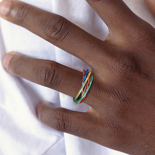 Rolling Rainbow Fidget Ring