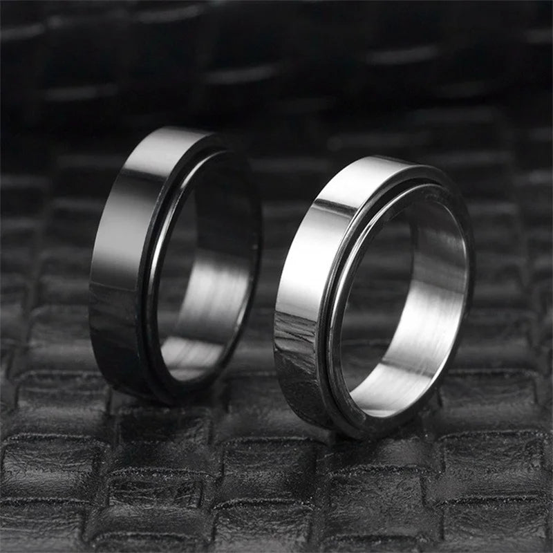 Couple Fidget Spinner Rings | Stainless Steel Anti-Stress Rotating Ring