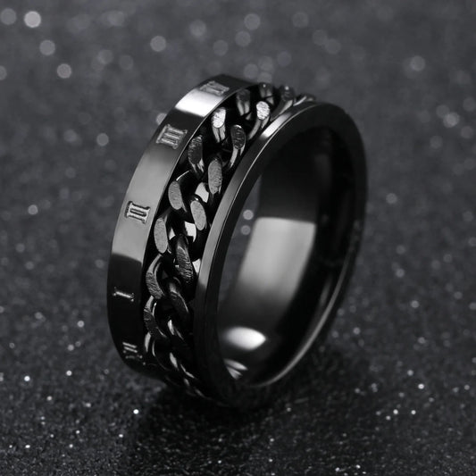 Roman Numerals Fidget Ring | Stainless Steel