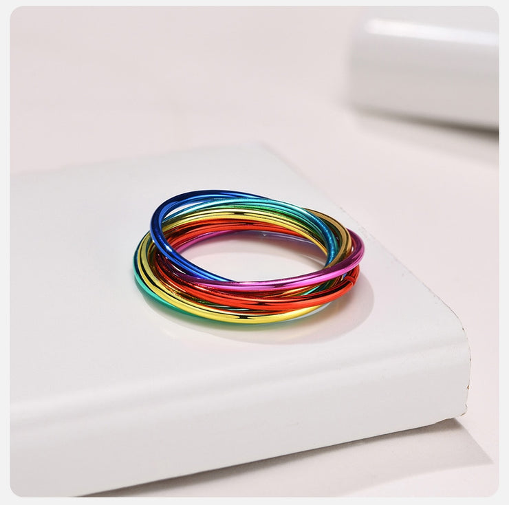 Rolling Rainbow Fidget Ring