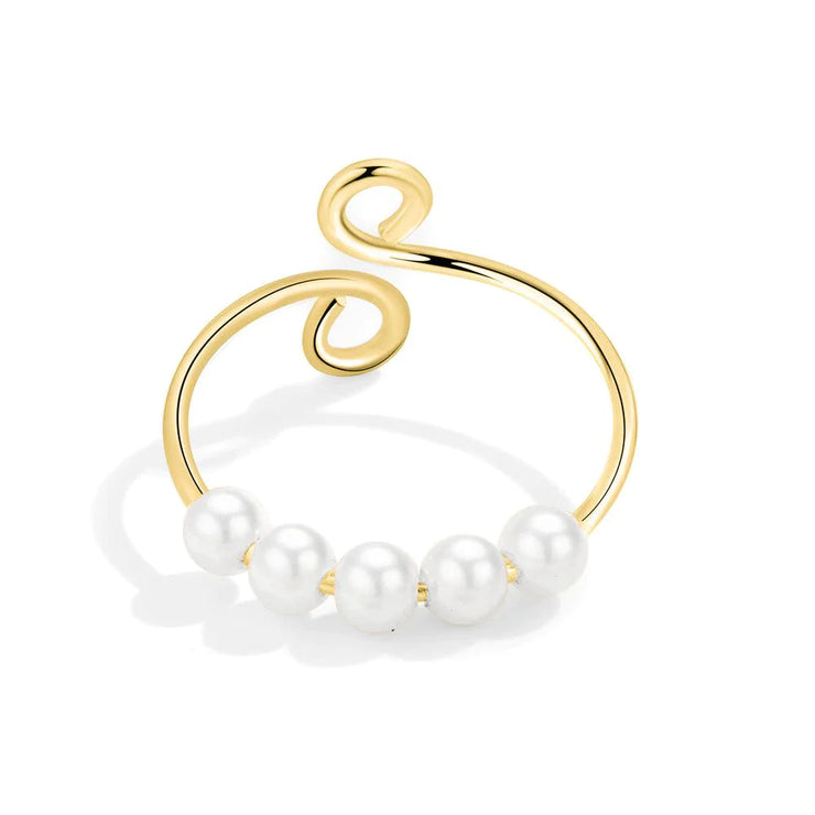 Pearl Bead Fidget Ring - Adjustable