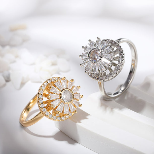 Sterling Silver Sunflower Fidget Ring