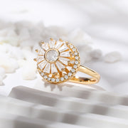 Sterling Silver Sunflower Fidget Ring