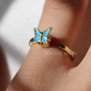 Blue Butterfly Anxiety Fidget Ring - Adjustable