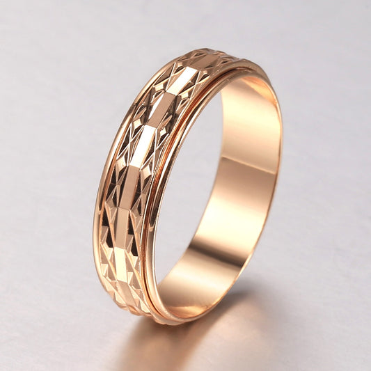 Carved Rose Gold Fidget Ring