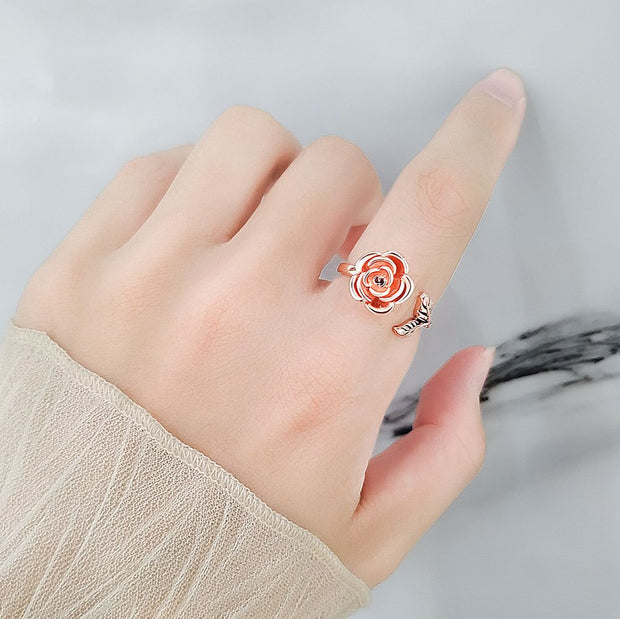 Rose Anxiety Fidget Ring - Adjustable