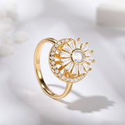 Sterling Silver Sunflower Fidget Ring