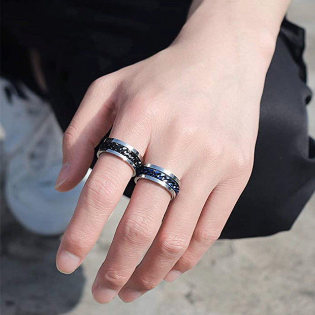 Chain Spinning Ring - Sterling Silver