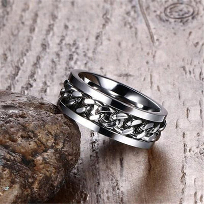 Chain Spinning Ring - Sterling Silver