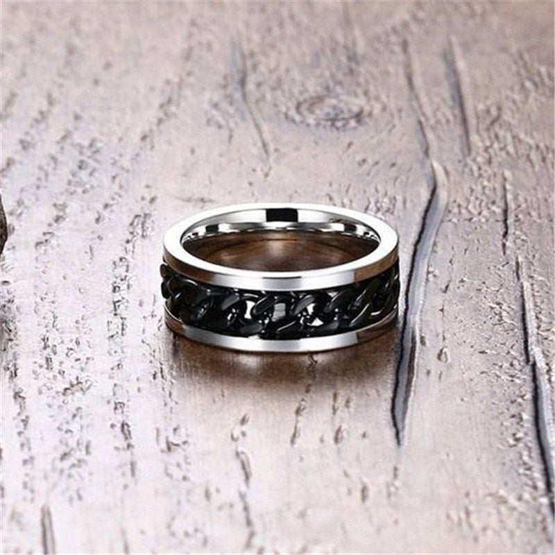 Chain Spinning Ring - Sterling Silver