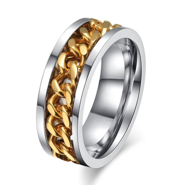 Chain Spinning Ring - Sterling Silver
