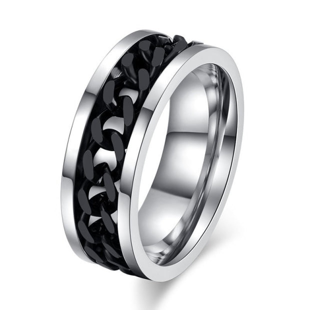 Chain Spinning Ring - Sterling Silver