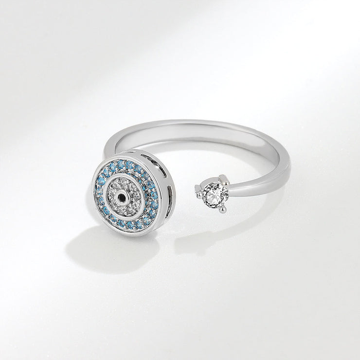 Ocean Eye Sterling Silver Fidget Ring - Adjustable