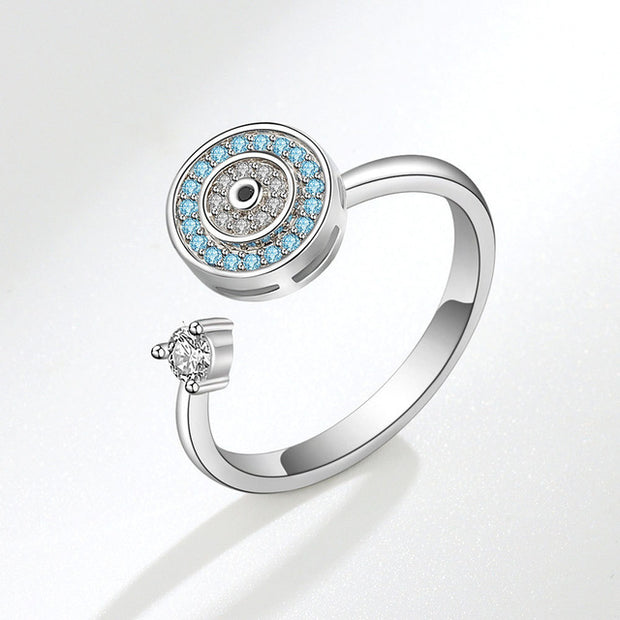 Ocean Eye Sterling Silver Fidget Ring - Adjustable